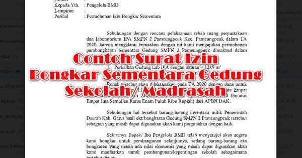 Detail Contoh Surat Pembongkaran Bangunan Nomer 18