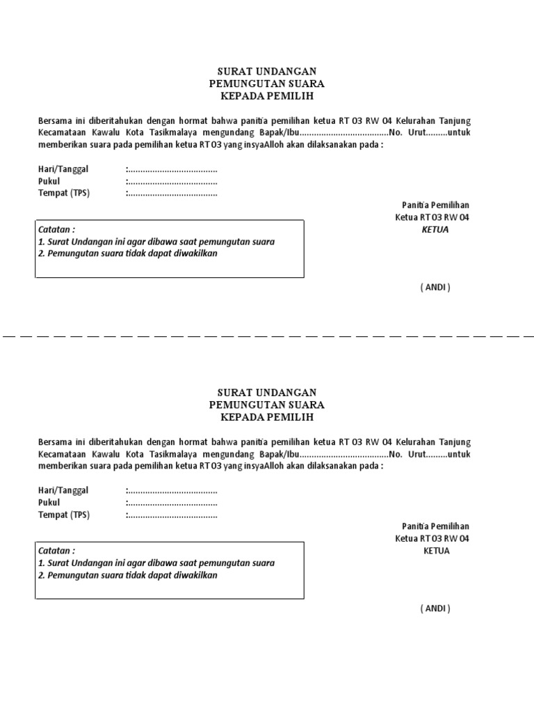 Detail Contoh Surat Pemilihan Ketua Rt Nomer 14