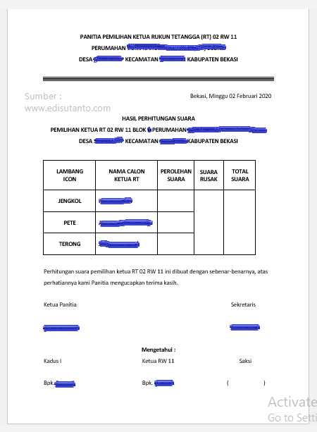 Detail Contoh Surat Pemilihan Ketua Rt Nomer 41