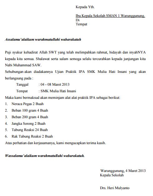 Detail Contoh Surat Peminjaman Alat Lab Nomer 10