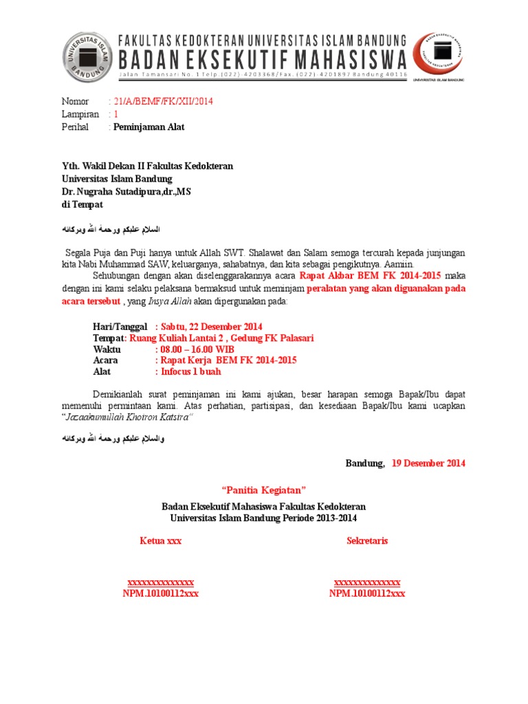 Detail Contoh Surat Peminjaman Barang Doc Nomer 27