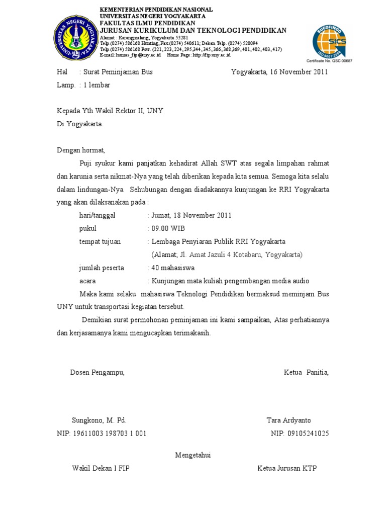 Detail Contoh Surat Peminjaman Barang Doc Nomer 35