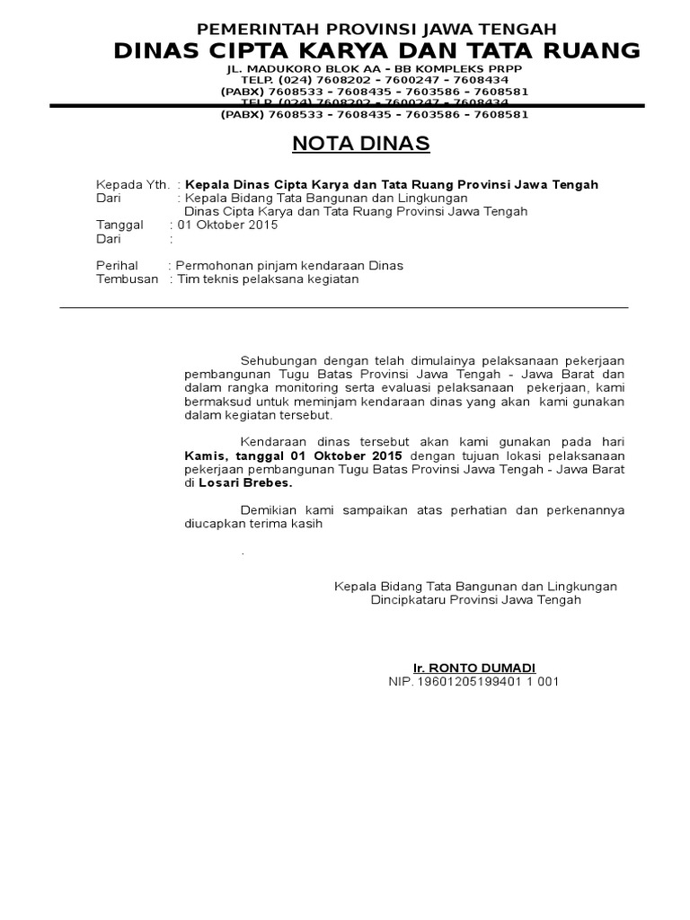 Detail Contoh Surat Peminjaman Kendaraan Nomer 5