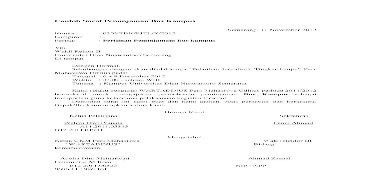 Detail Contoh Surat Peminjaman Kendaraan Kantor Nomer 9