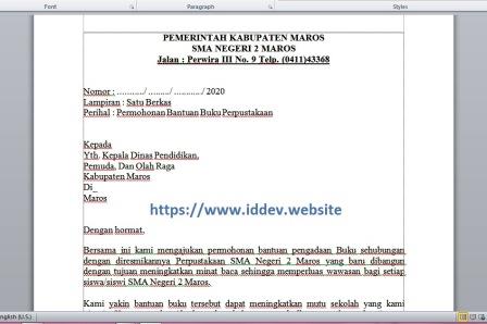 Detail Contoh Surat Pemohonan Nomer 23