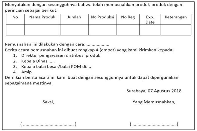 Detail Contoh Surat Pemusnahan Barang Nomer 30