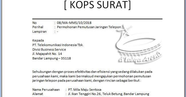 Detail Contoh Surat Pemutusan Jaringan Internet Nomer 4