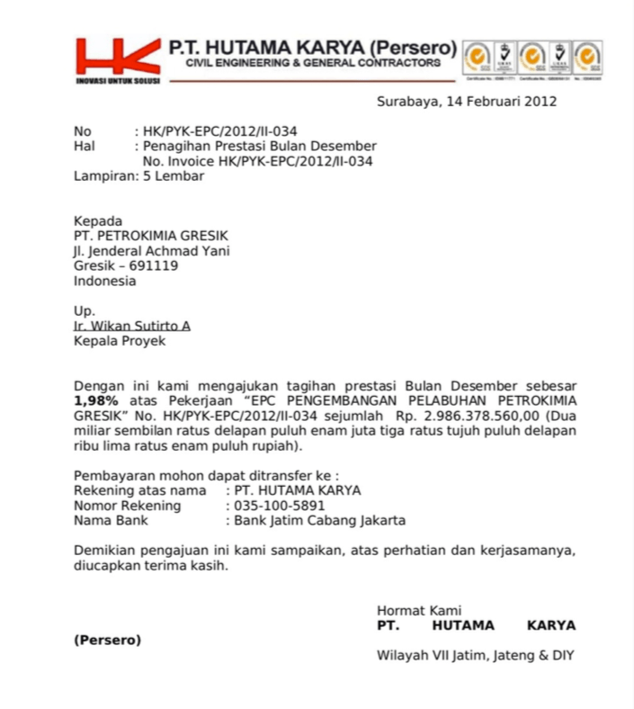 Detail Contoh Surat Penagihan Nomer 22