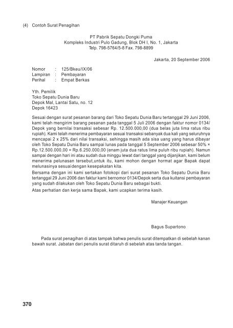Detail Contoh Surat Penagihan Pembayaran Hutang Nomer 14