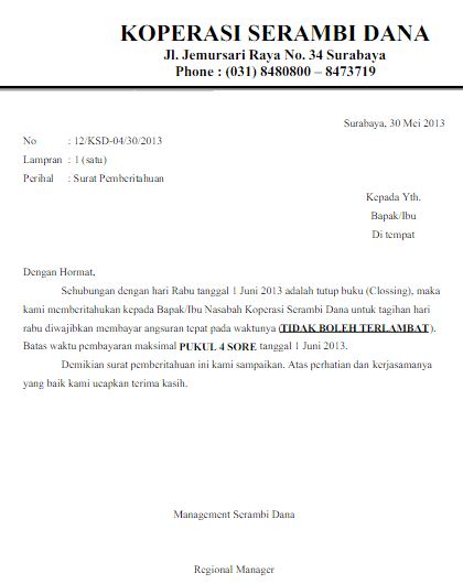 Detail Contoh Surat Penagihan Pembayaran Hutang Nomer 15
