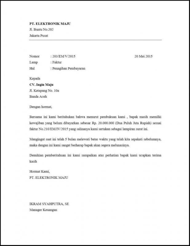 Detail Contoh Surat Penagihan Pembayaran Hutang Nomer 17