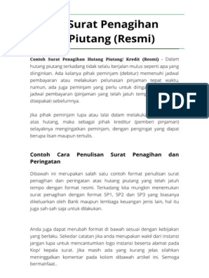 Detail Contoh Surat Penagihan Pembayaran Hutang Nomer 32