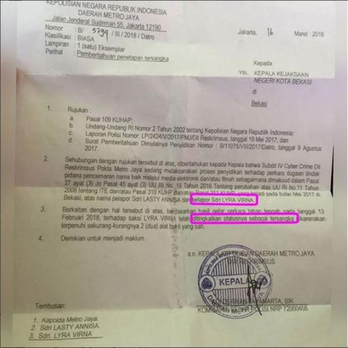 Detail Contoh Surat Penangkapan Pencemaran Nama Baik Nomer 19