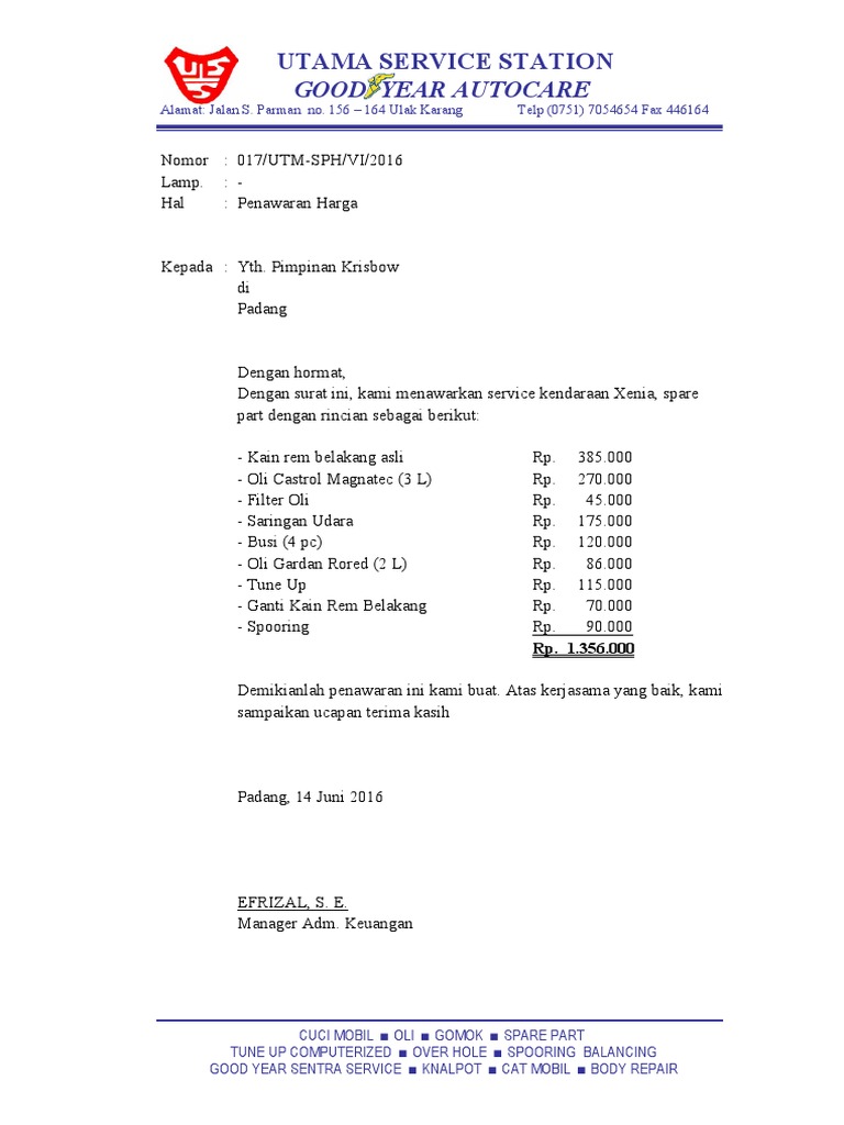 Detail Contoh Surat Penawaran Alat Berat Nomer 34