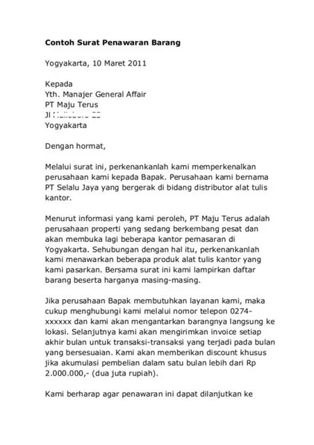 Detail Contoh Surat Penawaran Alat Kantor Nomer 9