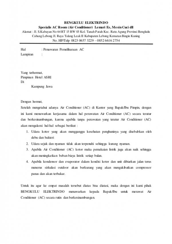Detail Contoh Surat Penawaran Bahasa Indonesia Nomer 51