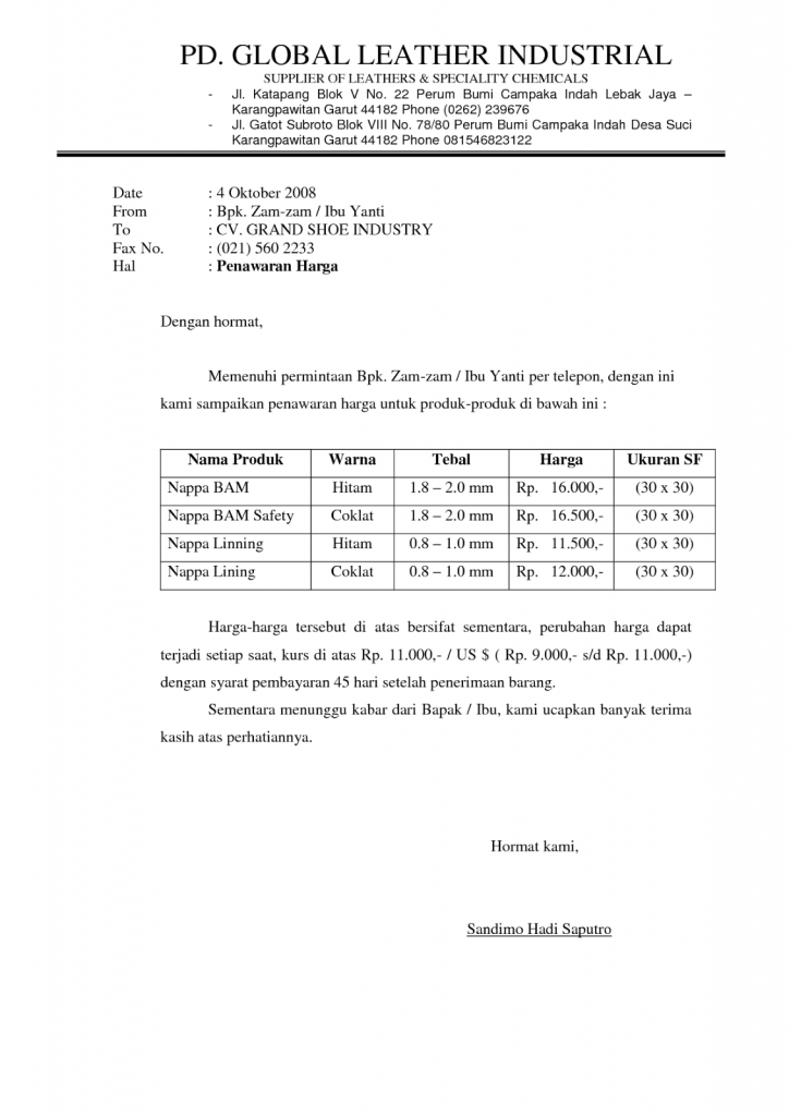 Detail Contoh Surat Penawaran Catering Makanan Nomer 58