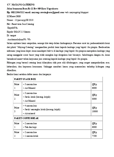 Detail Contoh Surat Penawaran Catering Nasi Box Nomer 12