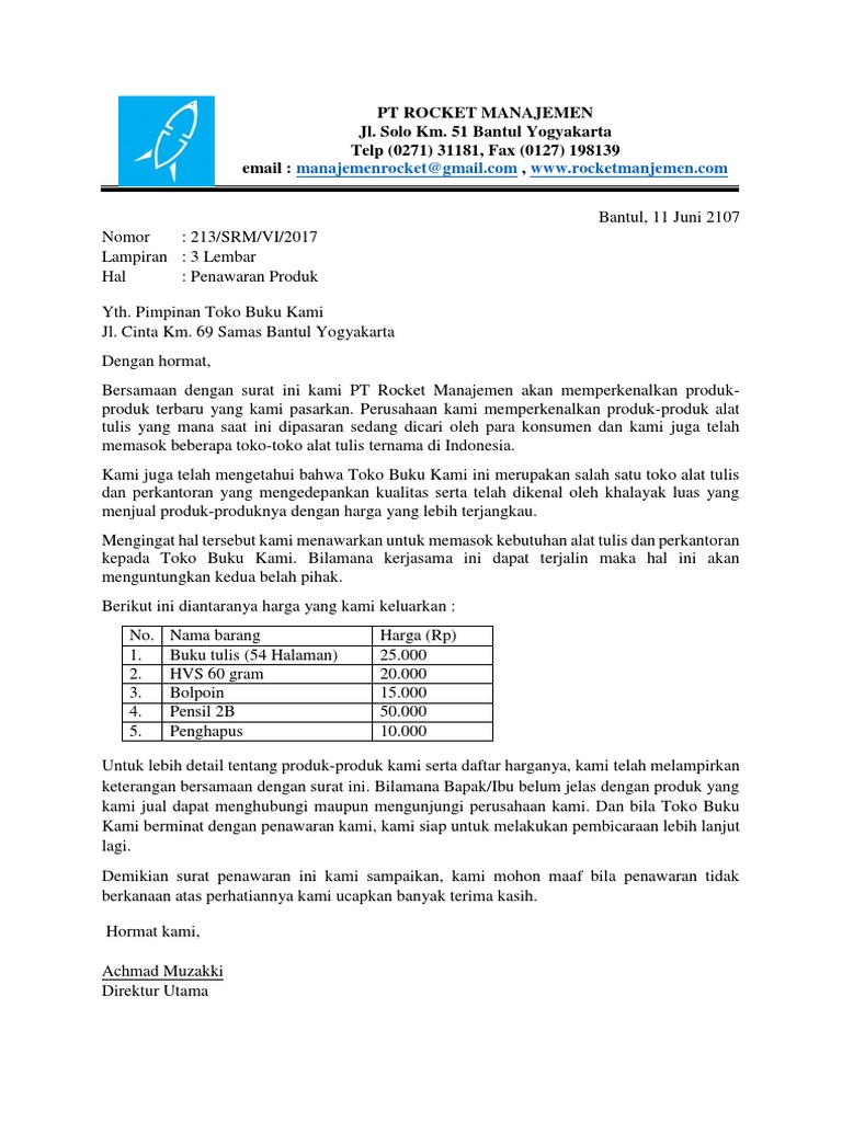 Detail Contoh Surat Penawaran Doc Nomer 26