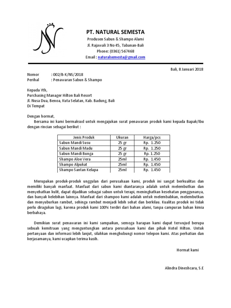 Detail Contoh Surat Penawaran Doc Nomer 57