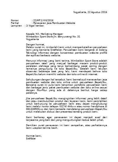 Detail Contoh Surat Penawaran Hp Nomer 44