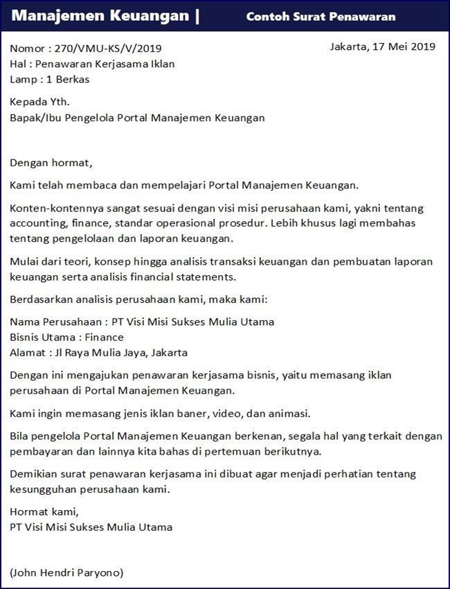 Detail Contoh Surat Penawaran Iklan Nomer 19