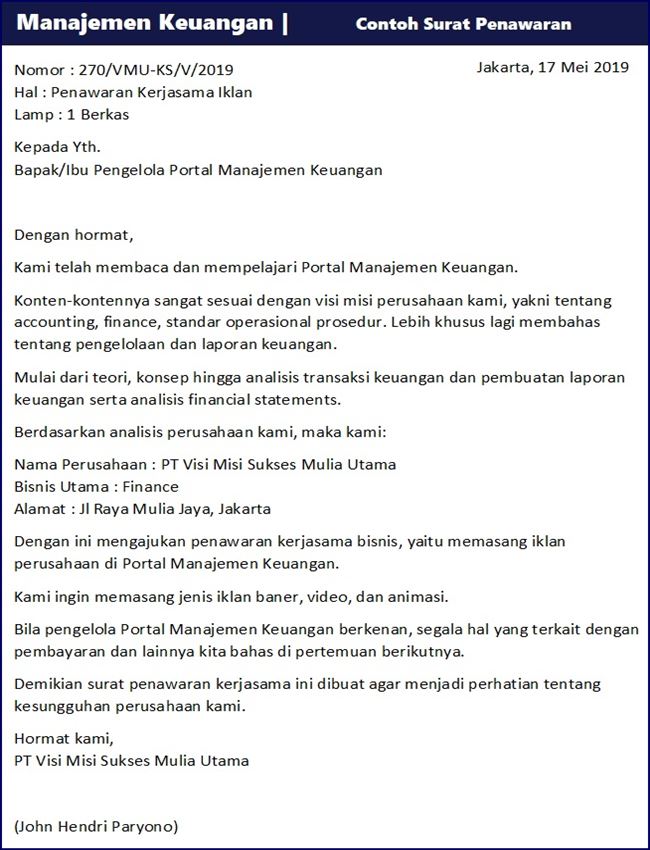 Detail Contoh Surat Penawaran Iklan Koran Nomer 20