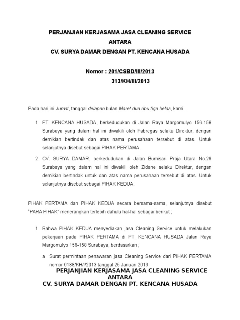 Detail Contoh Surat Penawaran Jasa Cleaning Service Nomer 42