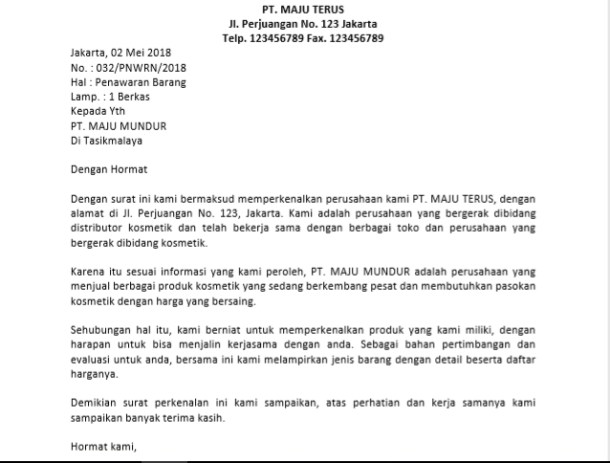 Detail Contoh Surat Penawaran Jasa Pengiriman Barang Nomer 53