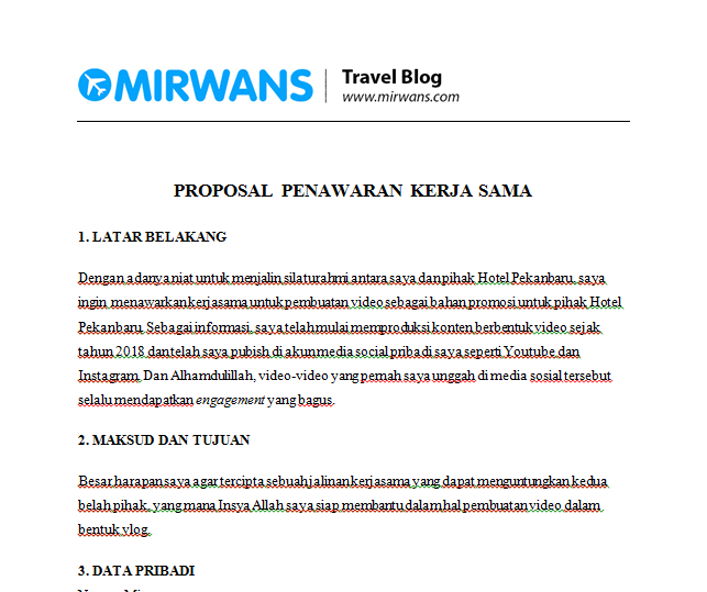 Detail Contoh Surat Penawaran Kerjasama Travel Nomer 21