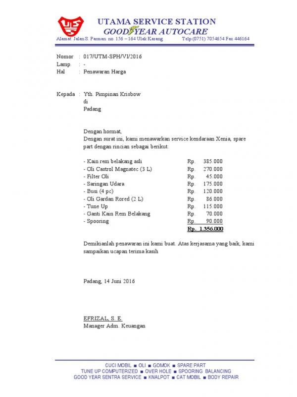 Detail Contoh Surat Penawaran Mobil Nomer 18