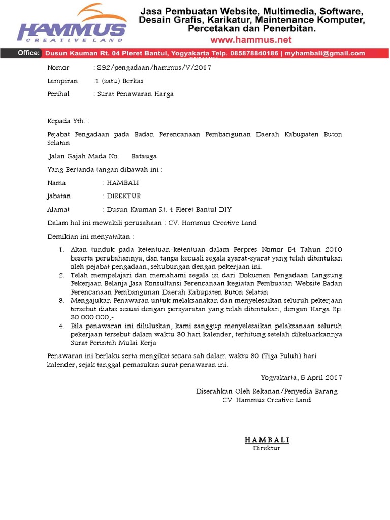 Detail Contoh Surat Penawaran Percetakan Nomer 7