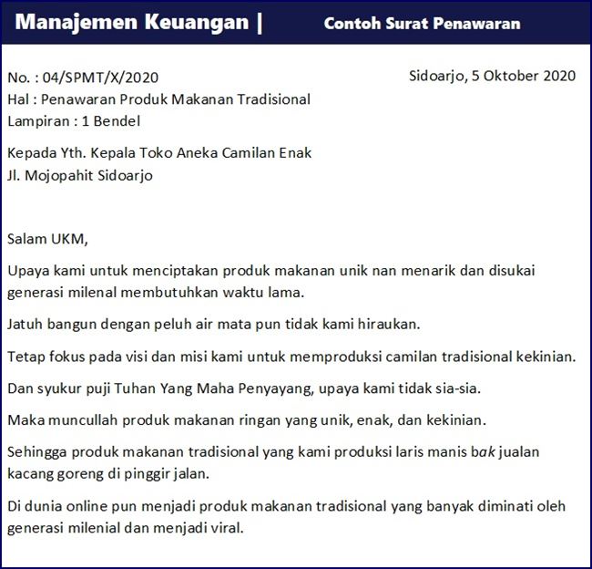 Detail Contoh Surat Penawaran Produk Kue Nomer 28