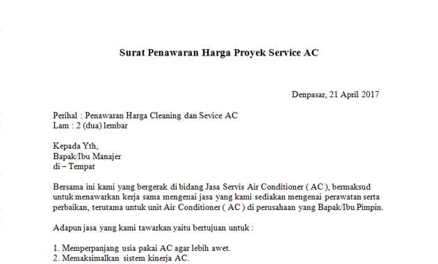 Detail Contoh Surat Penawaran Proyek Nomer 49