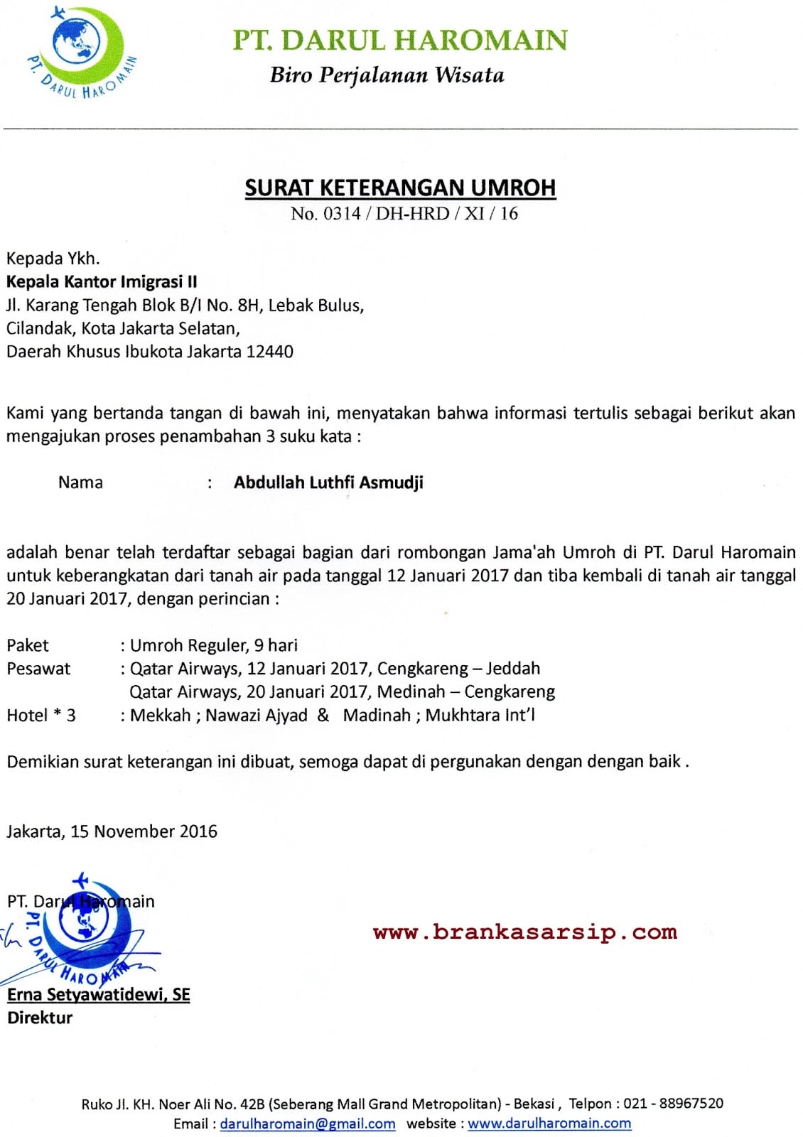 surat penawaran kerjasama travel umroh