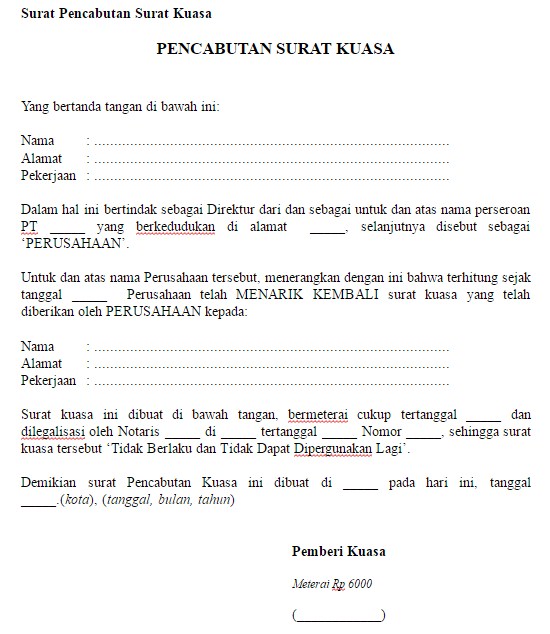 Detail Contoh Surat Pencabutan Berkas Nomer 24