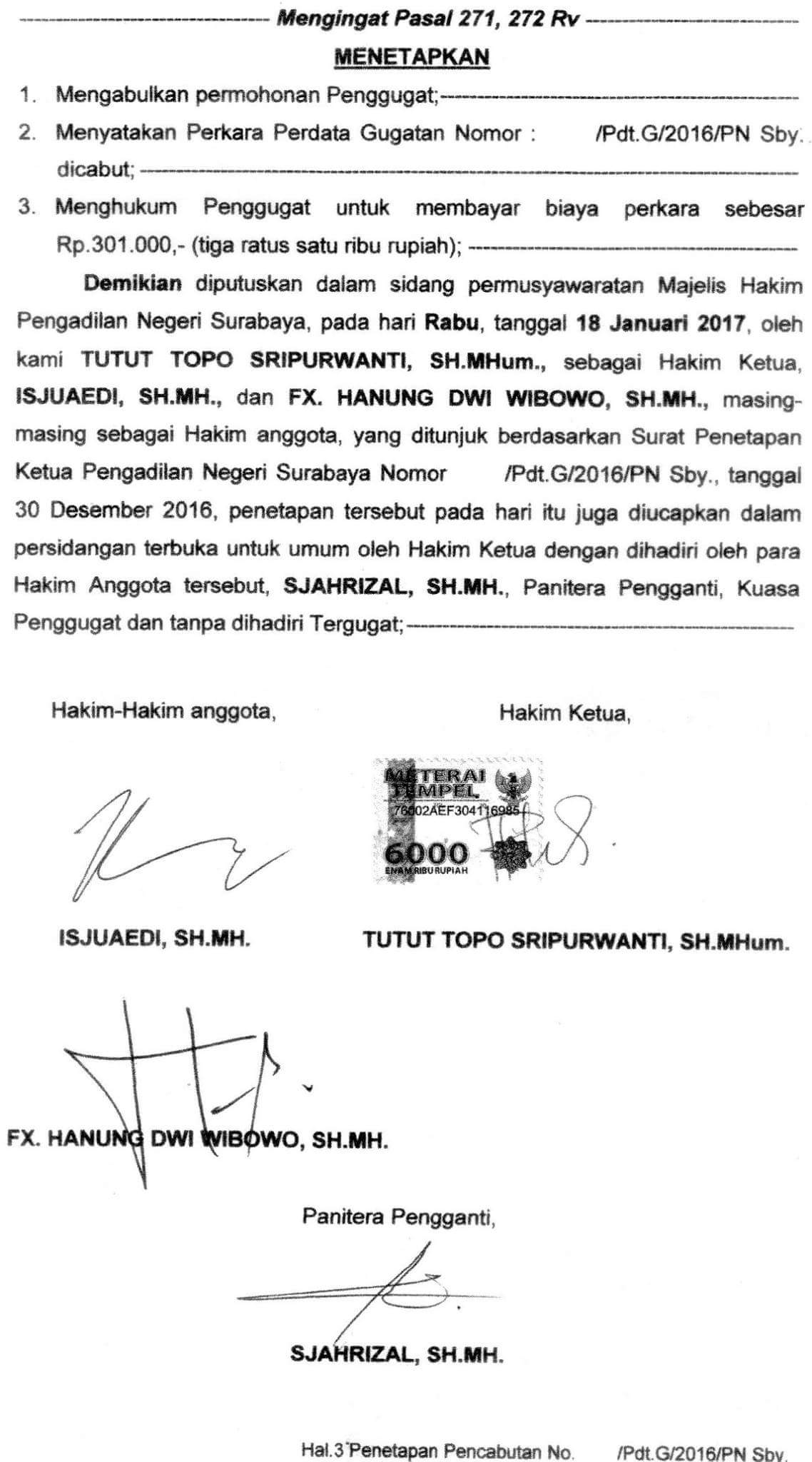 Detail Contoh Surat Pencabutan Gugatan Nomer 14