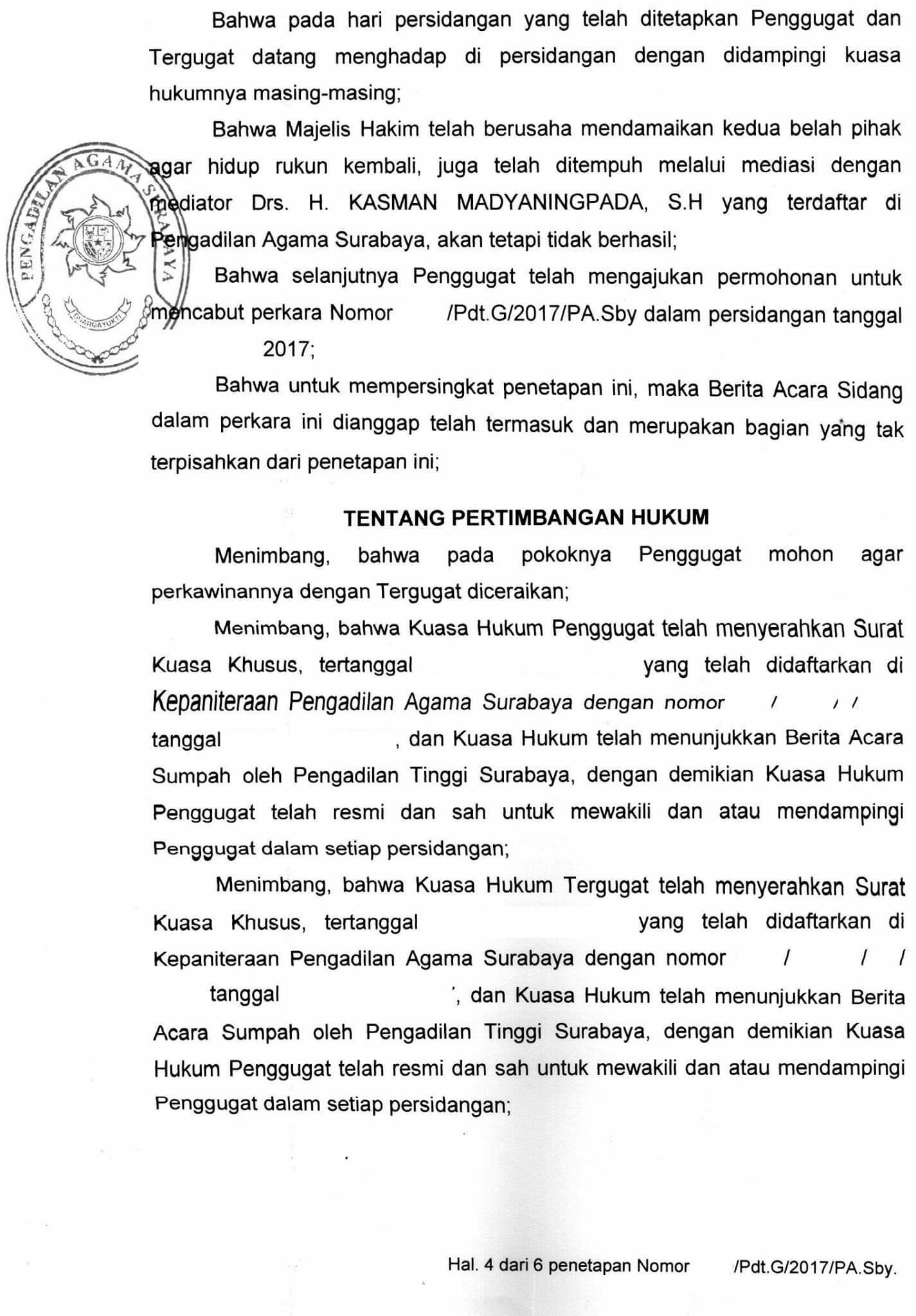 Detail Contoh Surat Pencabutan Gugatan Nomer 24