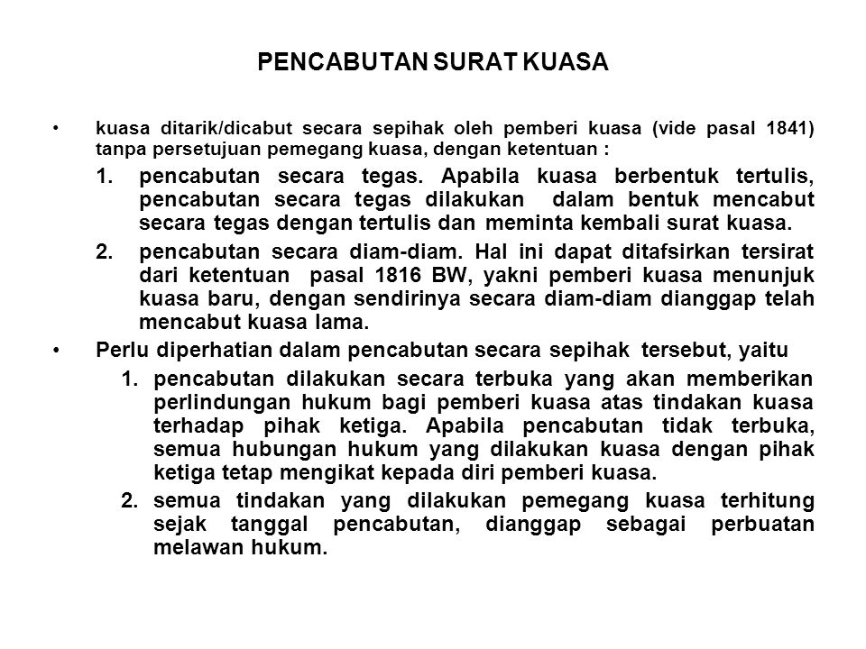 Detail Contoh Surat Pencabutan Kuasa Hukum Nomer 38