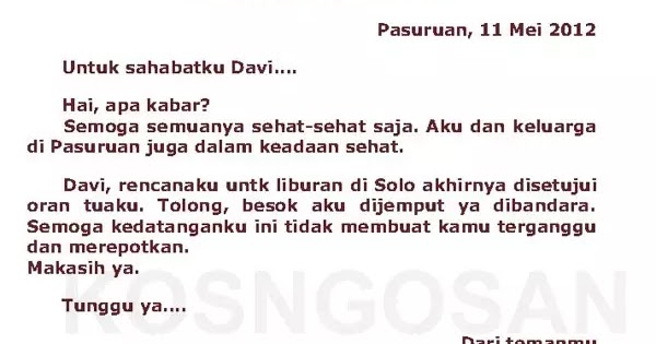 Detail Contoh Surat Pendek Nomer 8