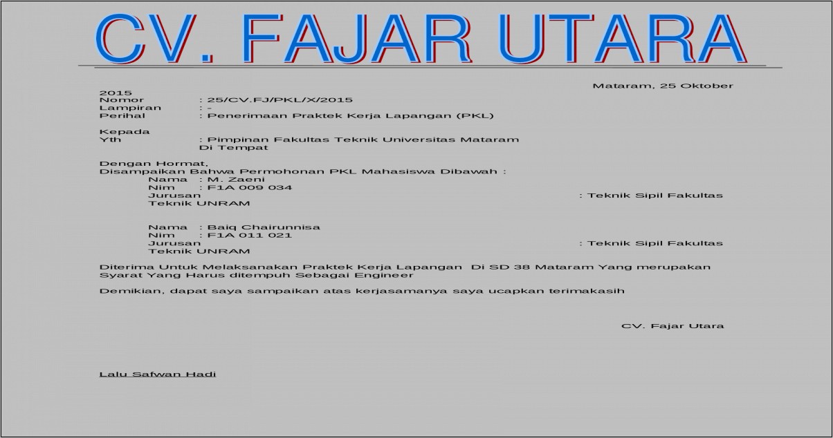 Detail Contoh Surat Penerimaan Magang Di Perusahaan Nomer 47