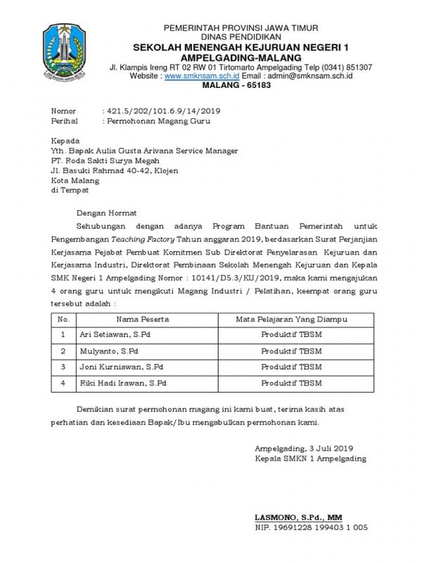 Detail Contoh Surat Penerimaan Magang Di Perusahaan Nomer 49