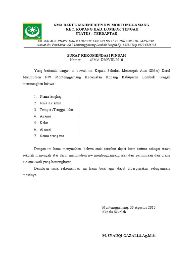 Surat Penerimaan Siswa Pindahan  Porn Sex Picture