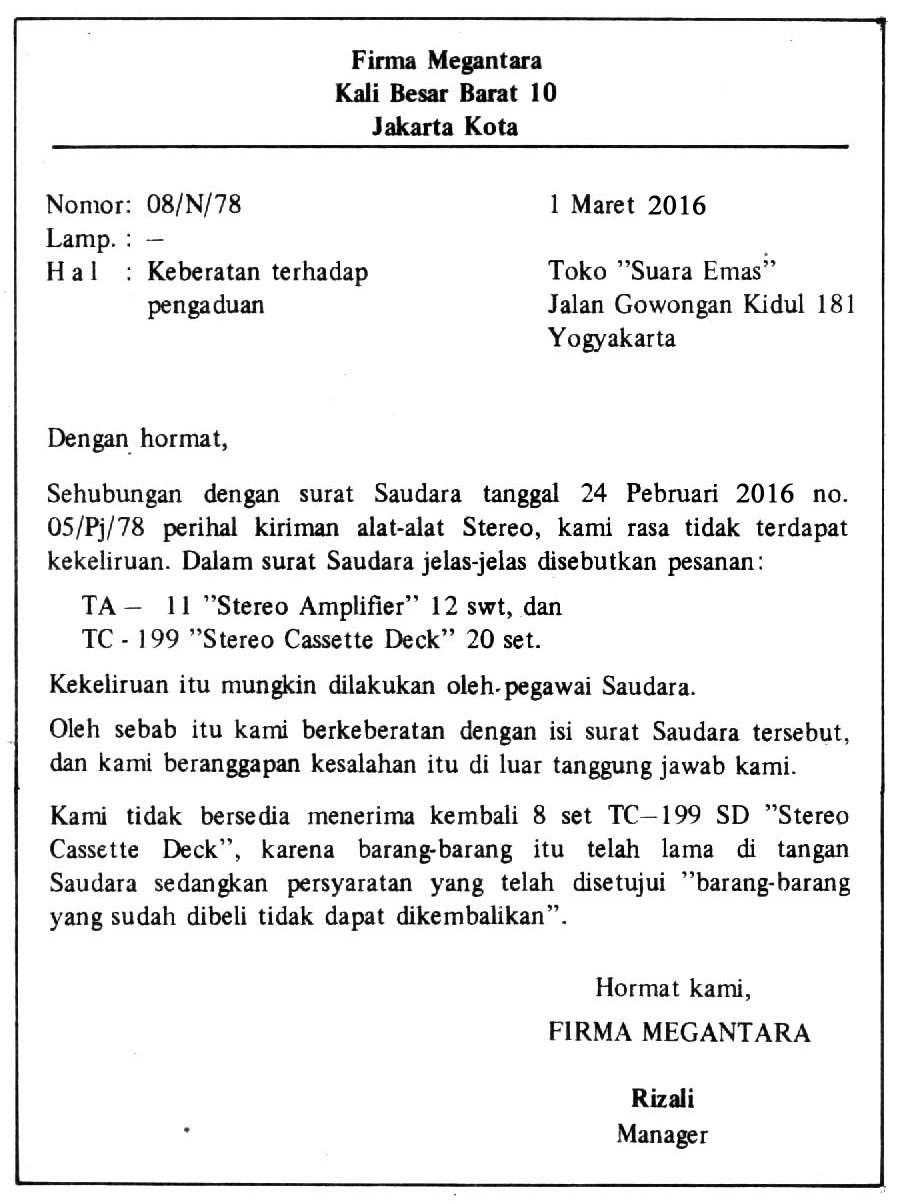 Detail Contoh Surat Pengaduan Nomer 29