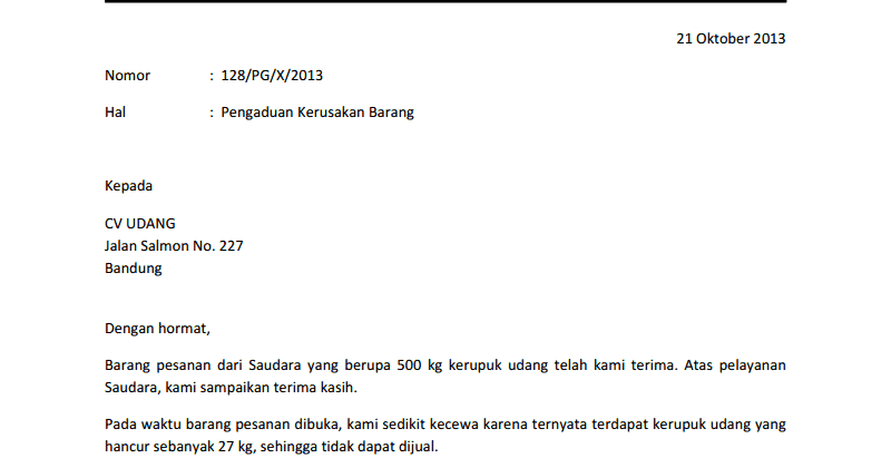 Detail Contoh Surat Pengaduan Nomer 46