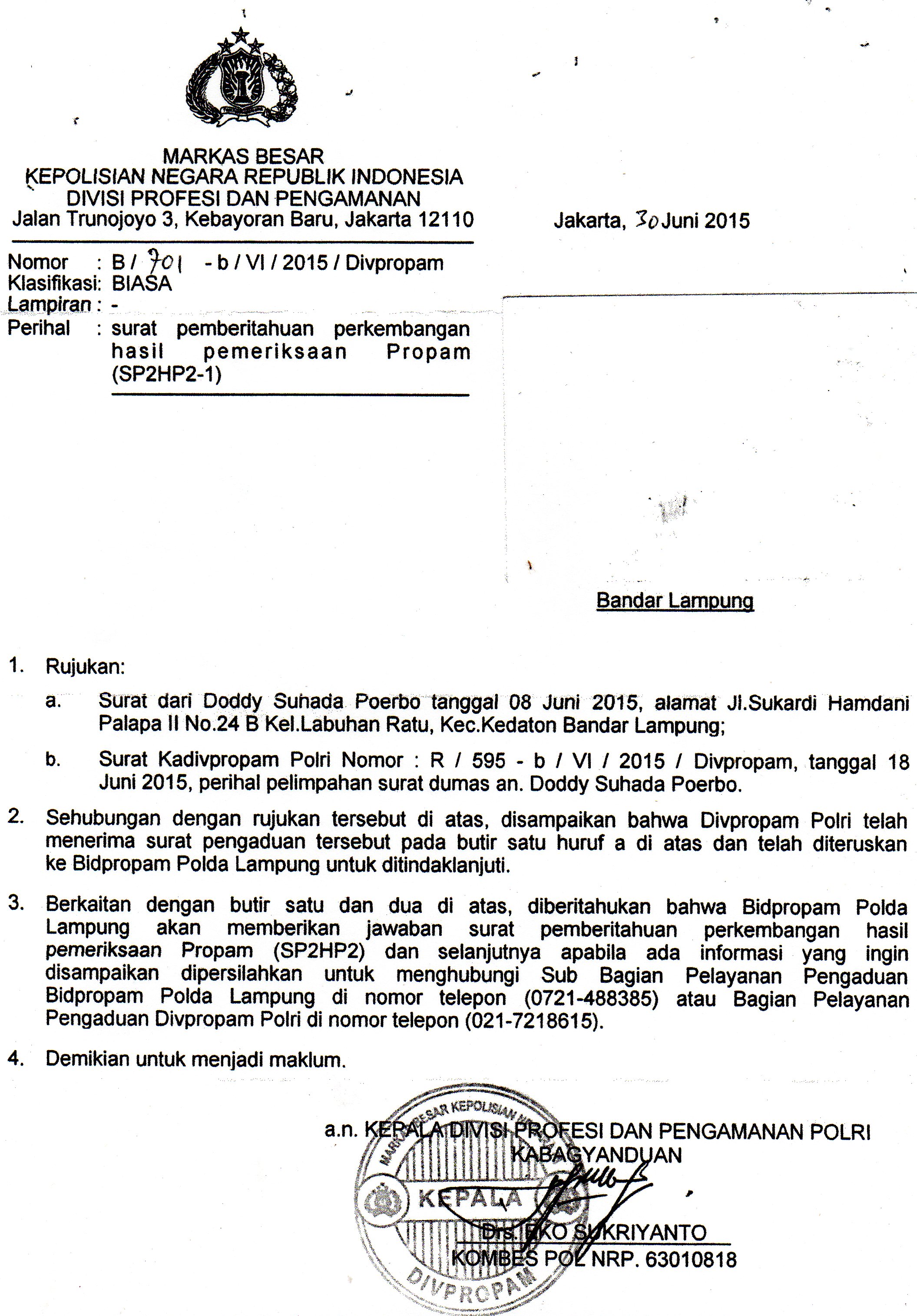 Detail Contoh Surat Pengaduan Ke Propam Nomer 26