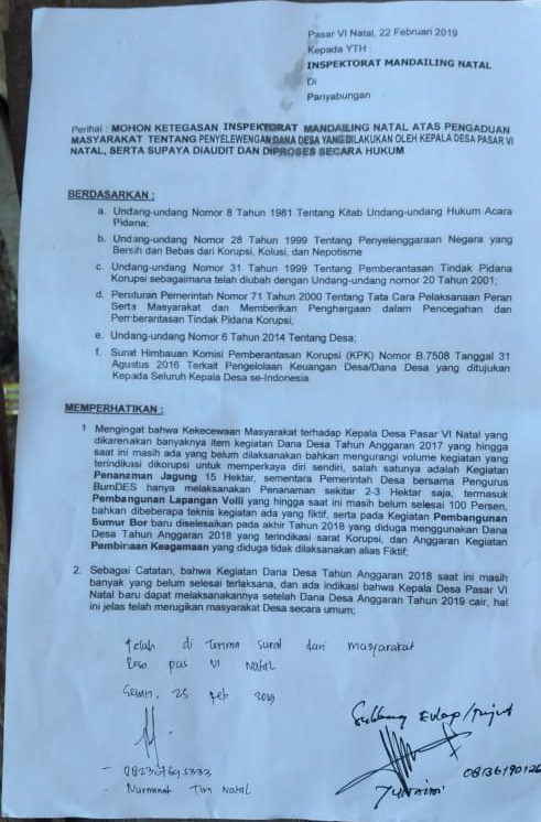 Detail Contoh Surat Pengaduan Korupsi Dana Desa Nomer 2