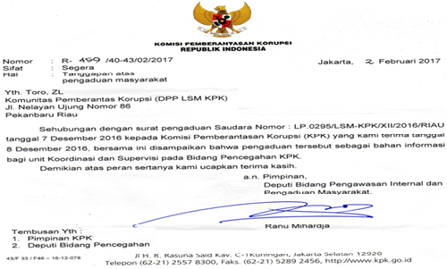 Detail Contoh Surat Pengaduan Korupsi Dana Desa Nomer 14