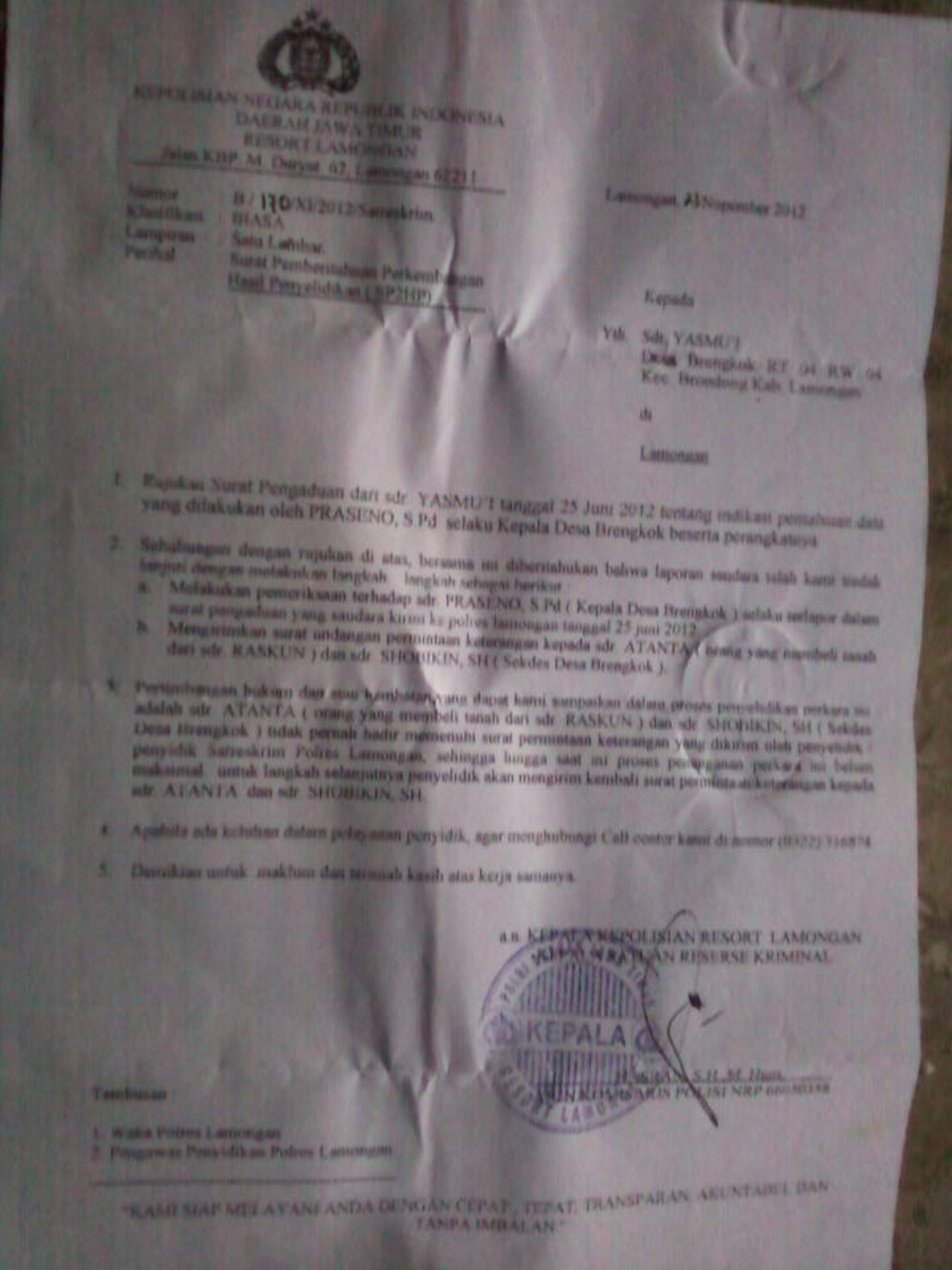 Detail Contoh Surat Pengaduan Korupsi Dana Desa Nomer 41