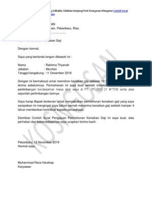 Detail Contoh Surat Pengajuan Gaji Bulanan Nomer 9